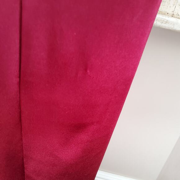 Love Nickie Lew Womens Junior Asymmetric Slit Leg Satin Gown in Burgundy Wine - Picture 14 of 15